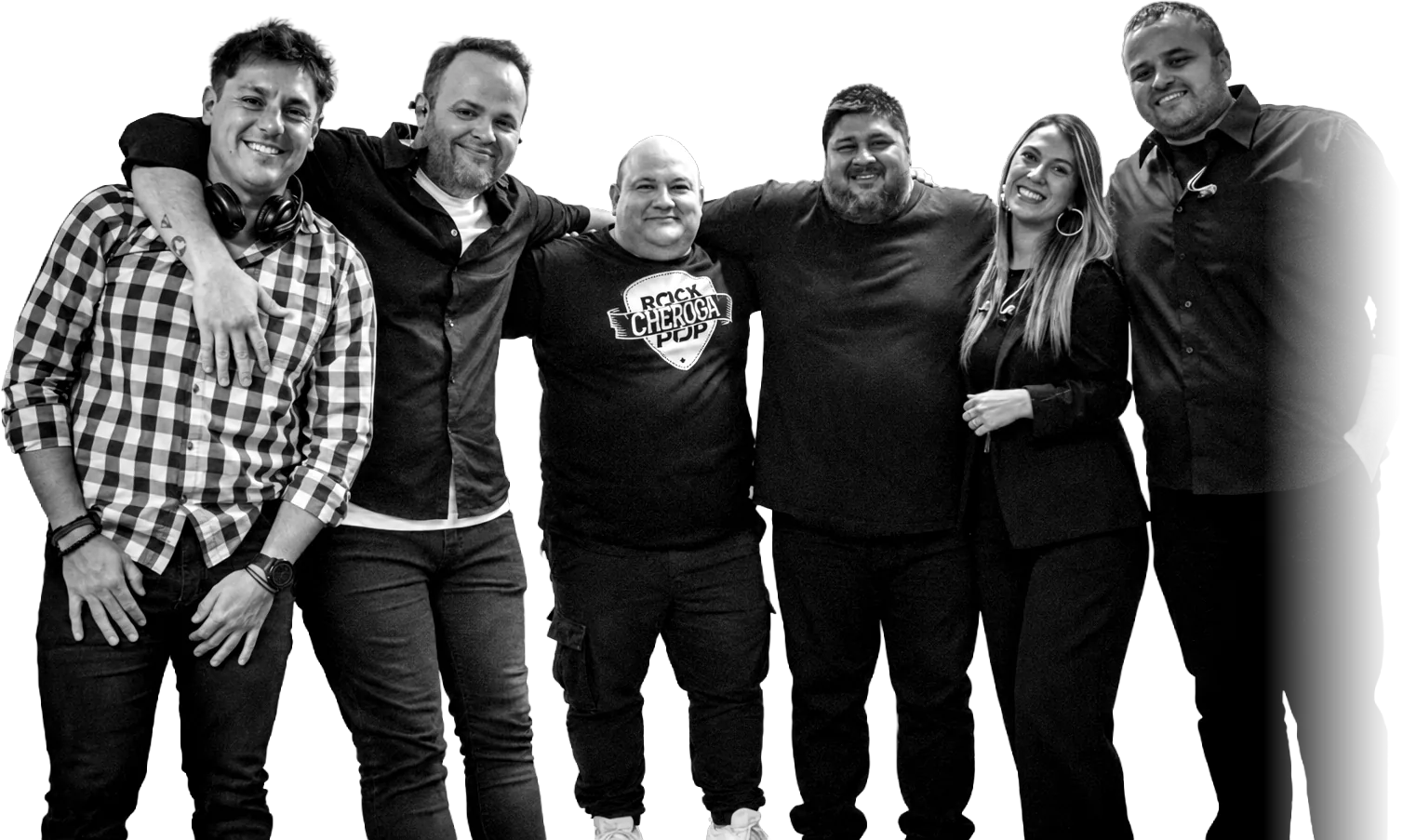 Rulo, Diego, Fer, Dani, Lali y Gonza, integrantes de Cheroga